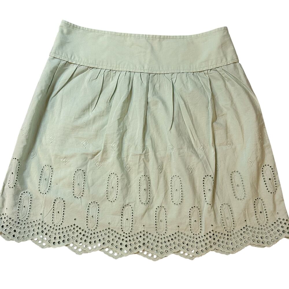 Ann Taylor LOFT Mint, Lined, Eyelet, Mini Skirt- Approx. M/L
